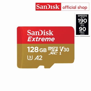 ราคาSanDisk EXTREME micro SDXC UHS-I A2 128GB (SDSQXAA-128G-GN6MN) reads 190MB/s writes 90MB/s