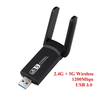 ราคาUsb 3 . 0 1200 Mbps Wifi อะแดปเตอร์ Dual Band 5 Ghz 2 . 4 Ghz 802 . 11ac Rtl 8812bu Wifi เสาอากาศเครือข่ายสําหรับเดสก์ท็อป