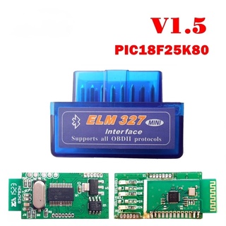 เครื่องสแกนเนอร์ V1.5 Super MINI ELM327 บลูทูธ ELM 327 Version 1.5 พร้อมชิป PIC18F25K80 OBD2 OBDII สําหรับ Android Torque Car Code