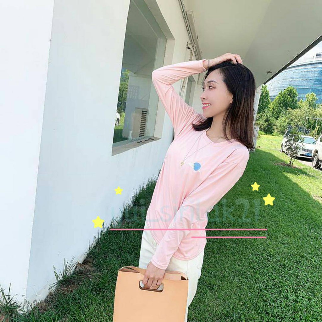 YUI เสื้อยืดแขนยาว ลายปัก Day & Night #9962