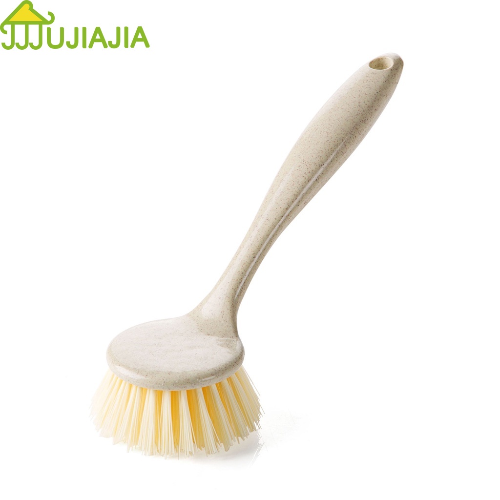 JUJIAJIA อุปกรณ์ในครัว แปรงล้างหม้อด้ามยาว ขจัดสิ่งปนเปื้อน  ด้ามจับยาว แบบหนา สําหรับทําความสะอาด