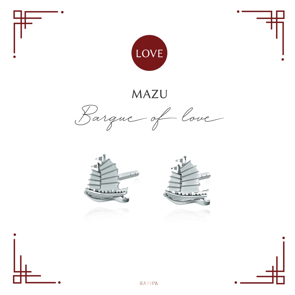 RAVIPA - เจ้าแม่ทับทิม  - Barque of love Stud - ต่างหู