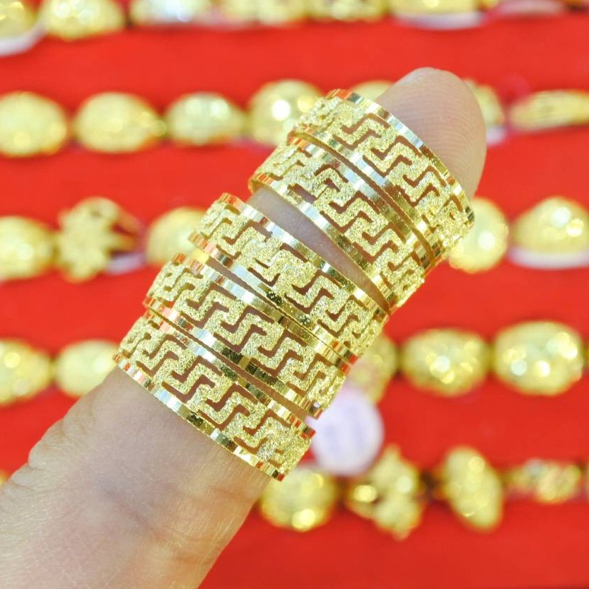 แหวนครึ่งสลึง ทองคำ แหวนฉลุลายจีน ทอง96.5% มีใบรับประกันสินค้า ผ่อนชำระได้