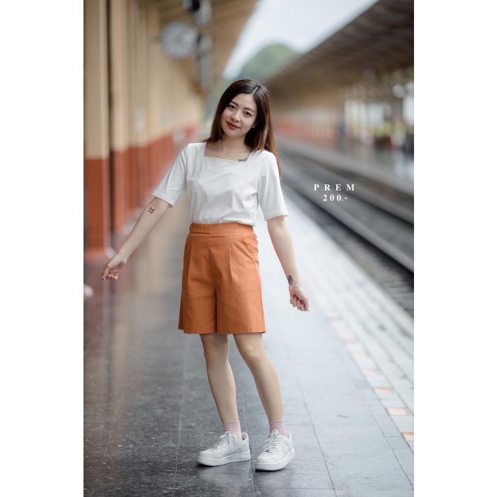 🍿𝑪𝒐𝒕𝒕𝒐𝒏 - 𝑺𝒒𝒖𝒂𝒓𝒆 𝑵𝒆𝒄𝒌🍿 เสื้อยืดคอเหลี่ยม เนื้อผ้านุ่ม ใส่สบาย #871~