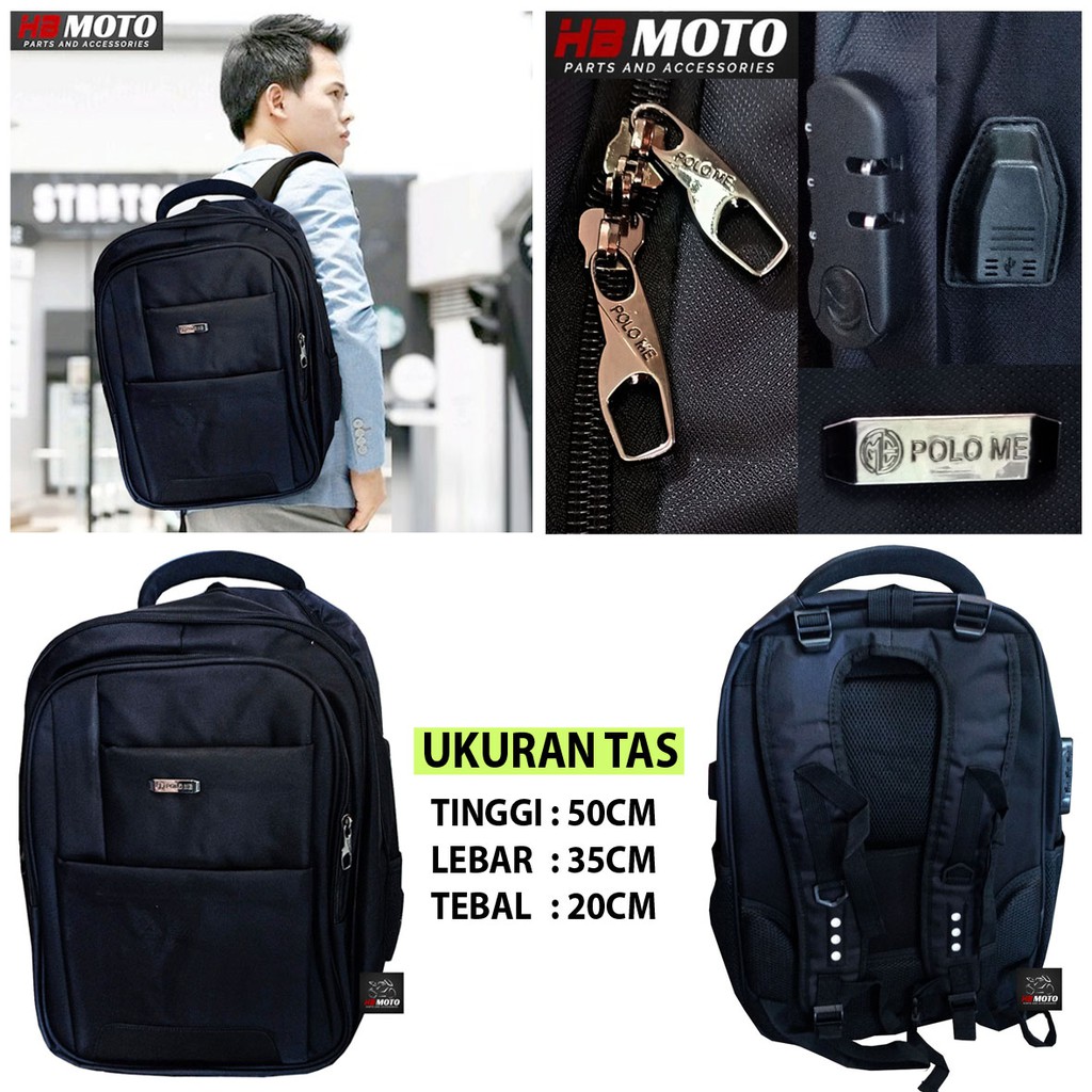 POLO ME M1903 Backpack/BACKPACK/POLO LAPTOP MENS BACKPACK - ขยายได้