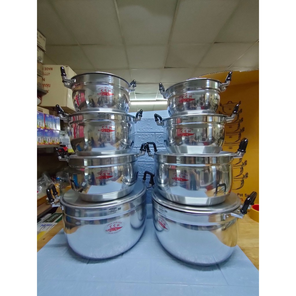 หม้อ หม้อต้ม หม้ออลูมิเนียม หม้อ จระเข้ หม้อตราจระเข้ ของแท้ ได้ทั้งชุด 8 ใบ ( 18-20-22-24-26-28-30-32) หม้อชุด