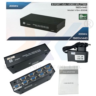 VGA Splitter Box 1 in 8 outคอมพิวเตอร์ 1 เครื่อง ออก 8 จอ