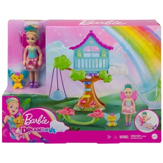 Barbie™ Dreamtopia Chelsea™ Fairy Doll and Fairytale Treehouse Playset with Seesaw, Swing, Slide, Pet and Accessories