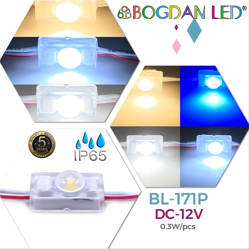 LED Module BL-171P 12V 0.3W แอลอีดีโมดูลกันน้ำ สำหรับตกแต่งตัวป้ายไลท์บ็อก,ป้ายโฆษณา ราคาต่อ 1 ชิ้น