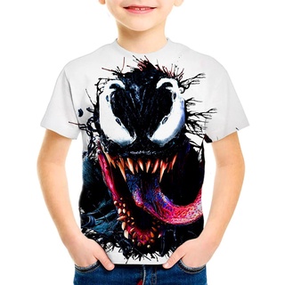 ใหม่ เสื้อยืดลําลอง แขนสั้น พิมพ์ลาย Marvel Venom 3D แฟชั่นฤดูร้อน สําหรับเด็กผู้ชาย ผู้หญิง