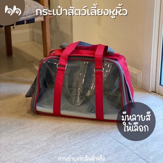 กระเป๋าใส่สัตว์เลี้ยง มีหูหิ้ว พกพาสะดวก มี 4 สี  กระเป๋าแมว กระเป๋าสะพาย Pet bag กล่องใส่สัตว์เลี้ยง