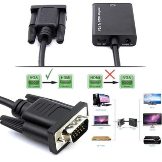 HDMI ตัวแปลงสัญญาณ VGA TO HDMI with audio full hd มีเสียงด้วย (Black)