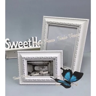 กรอบรูปสีขาว(2") ขนาด 10x12" , A4 , 8x12" , 8x10" ,6x8" *พร้อมกระจก+ขาตั้ง+หูแขวนผนัง*(DB-333)