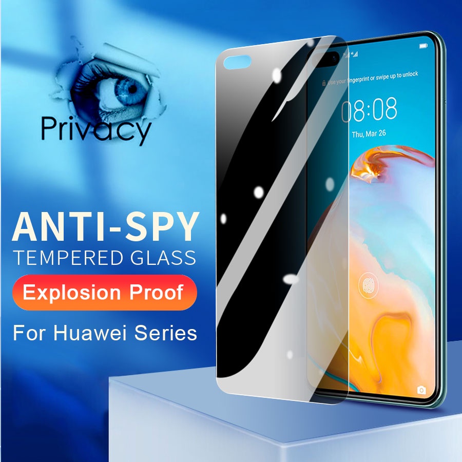 กระจกนิรภัยป้องกันความเป็นส่วนตัวของหน้าจอ Huawei P40 P30 Lite P20 Pro Honor 8X Nova 8i 7i 7 SE 5T 3i 3 Y5P Y6s Y6P Y7a Y7P Y7 Pro 2019 Y9s Y9 2019 Y9 Prime 2019