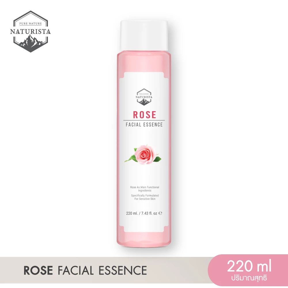 Naturista น้ำตบเอสเซนส์โลชั่นกุหลาบ คืนความสดใสให้ผิวดูเปล่งปลั่งกระจ่างใส Rose Facial Essence 220ml