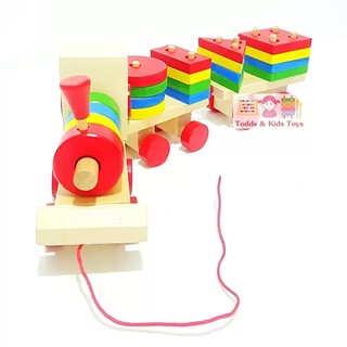 Medium-Sized Wooden Shape &amp; Color Train (37cm.)