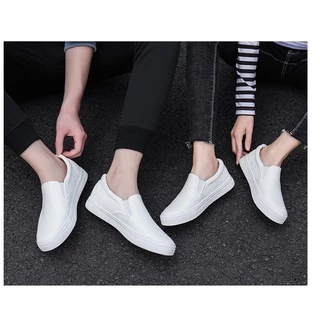 [พร้อมส่ง🇹🇭][s.35-45]Slip on รองเท้าผ้าใบสวมหนังนิ่ม