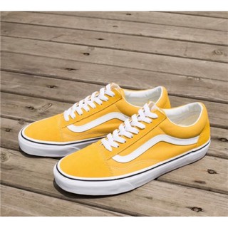 BANS OLD SKOOL YELLOW สีเหลือง ผ้า หนังกลับ