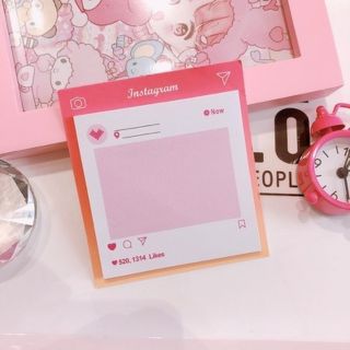 Sticky Note กระดาษโน๊ตลายกรอบไอจี สีชมพู