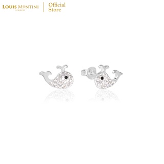 Louis Montini (Jewelry) Sterling Silver 925 Earrings ต่างหูเงินแท้ 92.5% ต่างหูผู้หญิง รูปวาฬ LJER47