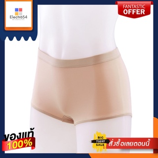 กางเกงชั้นในสตรีผ้าไมโครไฟเบอร์ทรงขาสั้นสีเบจ ไซส์ LWOMEN PANTY SHORT MICROFIBER BEIGE COLOR SIZE L