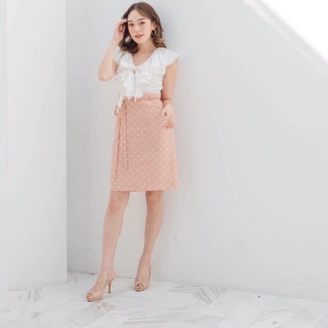 เดรส two tone คอวี แบรนด์ nous-us