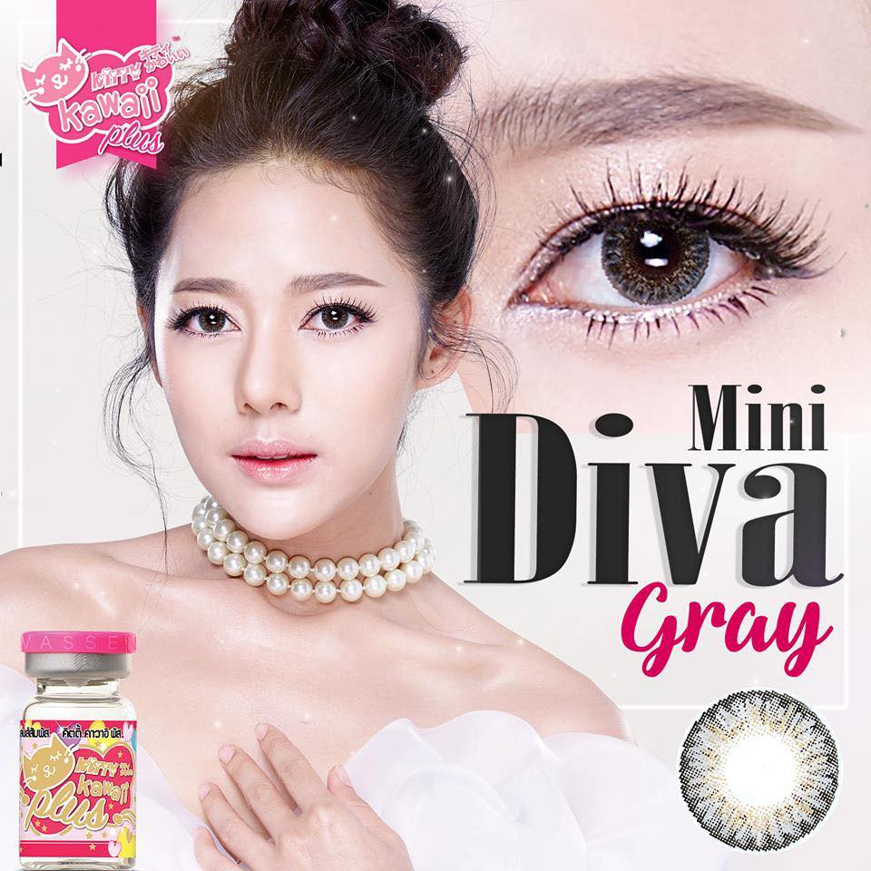 🎊 คอนแทคเลนส์รุ่น Mini Diva GRAY (Dia.14.2)