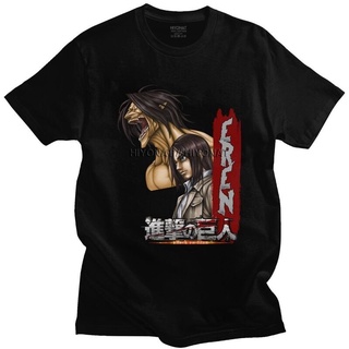 พร้อมส่ง เสื้อยืดแขนสั้น คอกลม ผ้าฝ้าย 100% พิมพ์ลาย Attack On Titan Shingeki No Kyojin Eren หลากสี แฟชั่นฤดูร้อน สไตล์ฮ