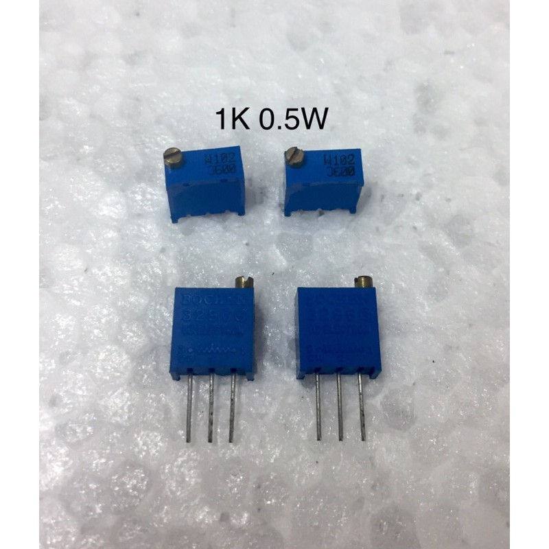 10ชิ้น Trimpot 1 K (102) +-10% 0.5W 25 Turns 1 กิโลโอห์ม 0.5 วัตต์ ค่าความผิดพลาด +-10% ตัวต้านทานแบบปรับค่าได้