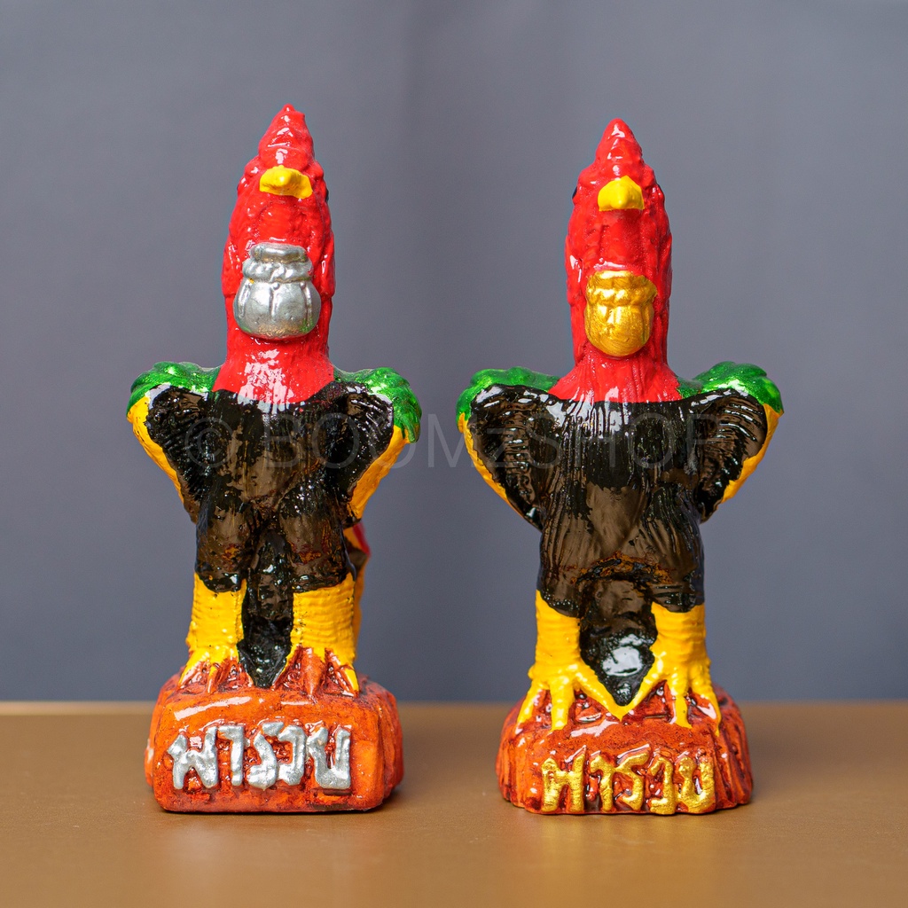 ไก่ชนจิ๋ว 13cm อกดำ ไ่ก่ชนสวย รูปปูนปั้นไก่ชน (คู่ละ)  รุ่นรวย ไก่แก้บน ไก่ไหว้ไอ้ไข่ - รูปที่ 3