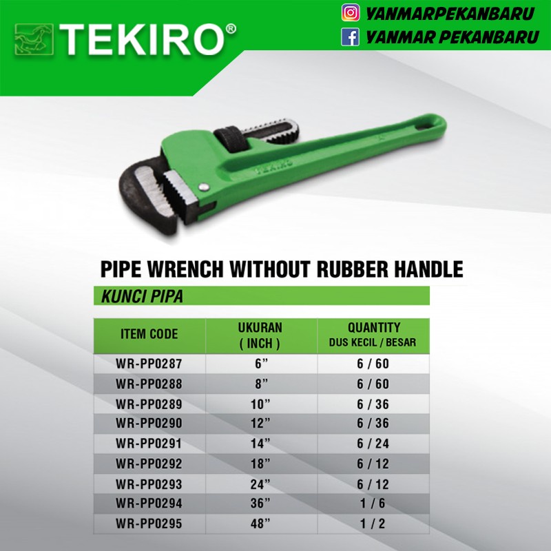 TEKIRO 8" INCH PIPE WRENCH