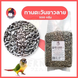 ทานตะวันขาวลาย อาหารนกแก้ว อาหารนกธัญพืช ปริมาณ500 g/ 1 kg อาหารนก อาหารนกและอาหารเสริม นกแก้ว สัตว์ เพาะต้นอ่อนทานตะวัน