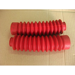 SUZUKI TS185 TS125 TS100 TS90 TS75 FRONT FORK BOOT RUBBER SET "RED" (2 PCS.) // ยางกันฝุ่น สีแดง สินค้ามาตรฐาน ราคาถูก