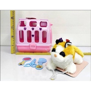 ตุ๊กตาแมว กรงเลี้ยงแมว kitten pet toy with cage