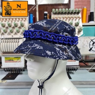 หมวกปีกสั้น ทหารเรือสหรัฐ US NAVY BLUE CAMO ฟรีไซส์ รอบหัว 60 cm