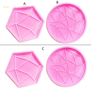 Wonder แม่พิมพ์ซิลิโคนเรซิ่น อีพ็อกซี่ UV รูปหลายเหลี่ยม เรขาคณิต สําหรับรองแก้ว