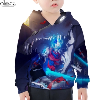 Cloocl เสื้อฮู้ดดี้ พิมพ์ลายเกม Undertale Sans 3D สไตล์ฮาราจูกุ สําหรับเด็ก