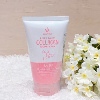 SCENTIO PINK COLLAGEN RADIANT &amp; FIRM FACIAL FOAM 100 ML เซนทิโอ พิ้งค์ คอลลาเจน เรเดียนท์ แอนด์ เฟิร์ม ออยล์ คอนโทรล