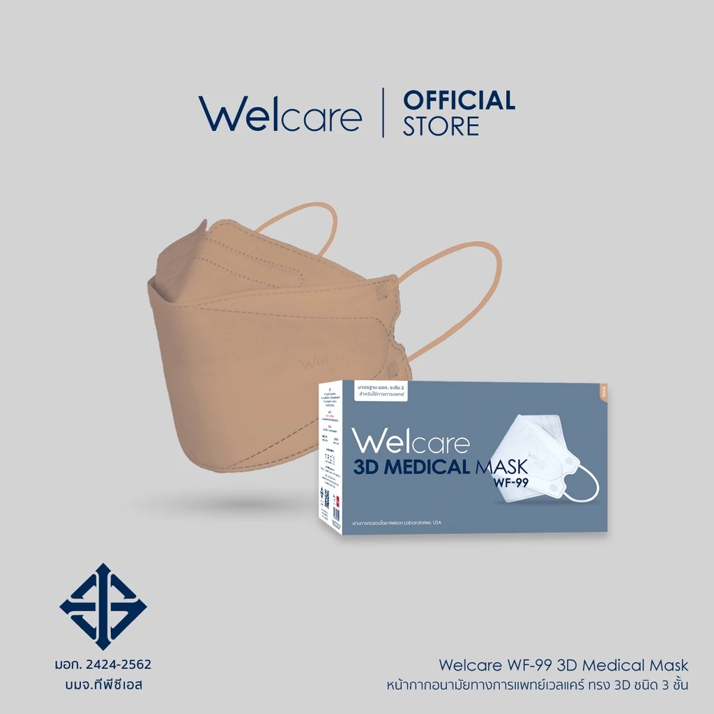 [Official] หน้ากากอนามัย Welcare 3D ทางการแพทย์ 3 ชั้น ระดับ 2 ช่วยป้องกันฝุ่น PM2.5 รุ่น WF-99 50 ชิ้น/กล่อง thumbnail 5