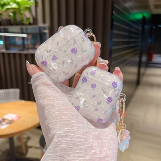 เคสหูฟัง แบบนิ่ม ลายดอกทิวลิป พร้อมจี้ห้อย สําหรับ AirPods Pro Pro2 Gen1 2 3