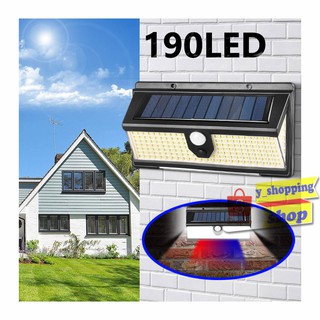 เซ็นเซอร์ 190 LED  4โหมด Solar motion sensor light ไฟออก3ทาง