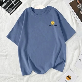 เสื้อยืดผู้หญิงแฟชั่นสาวลายการ์ตูนน่ารักโอเวอร์ไซส์เสื้อผ้าแฟชั่นส่วนยาวหลวมของเวอร์ชั่นเกาหลีสวมใส่สบายมาก A39