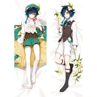 60x180 ซม. Genshin Impact Venti Dakimakura ปลอกหมอนสองด้าน Otaku อะนิเมะ 2WAY Peachskin Hugging Fullbody ปลอกหมอนยาว