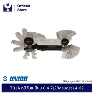 UNIOR 701A หวีวัดเกลียว 0.4-7(28gauges),4-62(20gauges) ทำจากสแตนเลส | MODERNTOOLS OFFICIAL