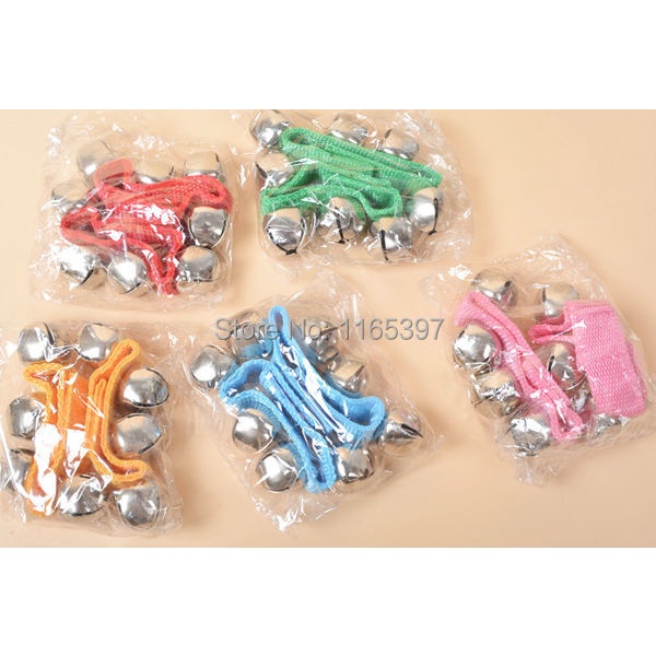 20pc cheapchildren kids strap 4bells wrist hand feet dance shake bell ...