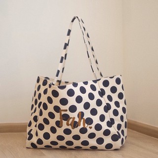 กระเป๋าผ้ารุ่น signature สี polka dot