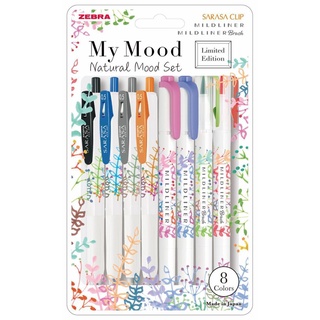 ปากกา ZEBRA LIMITED GEL PEN NATURAL MOOD SET SE-MM-8C-N