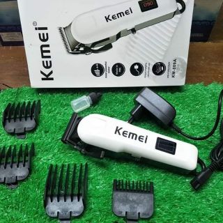 Kemei KM-809A ปัตตาเลี่ยน ใบมีดสแตนเลส ปรับระดับได้ +หวีรองตัด 4 ขนาด