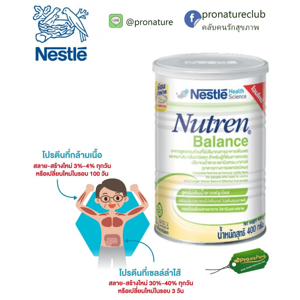 NUTREN BALANCE นิวเทรน บาลานซ์ อาหารสูตรครบถ้วน ที่มีเวย์โปรตีน สำหรับผู้ต้องการควบคุมปริมาณน้ำตาล
