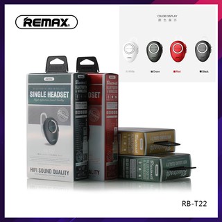 Remax RB-T22หูฟังบลูทูธ หูฟังไร้สายSingle Bluetooth Headset HIFI Sound 360° High-definition Sound Quality Bluetooth 4.2